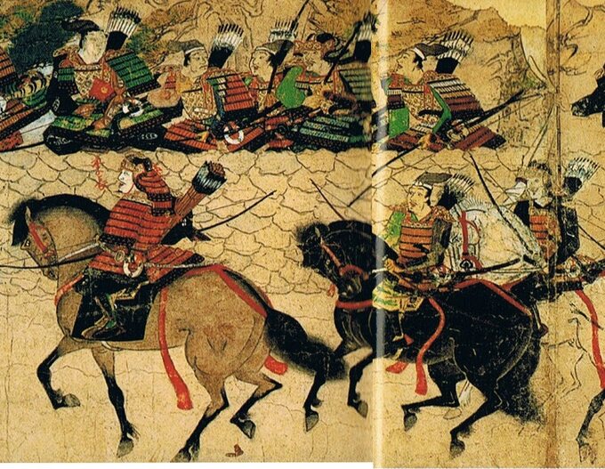 Samurajowie na XIII-wiecznym rysunku