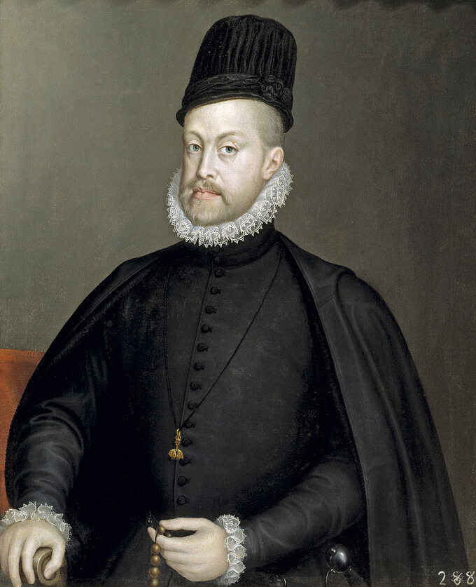 Król Hiszpanii Filip II Habsburg, obraz Sofonisby Anguissoli, po 1570 roku
