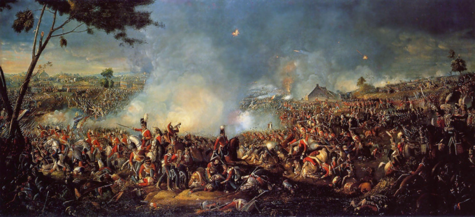 "Bitwa pod Waterloo". Obraz Williama Sadlera