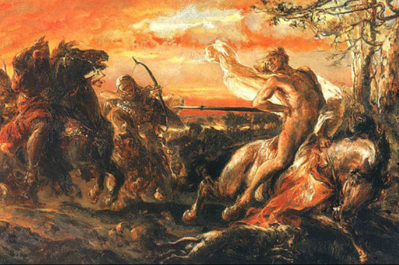 Śmierć Leszka Białego w Gąsawie - obraz Jana Matejki