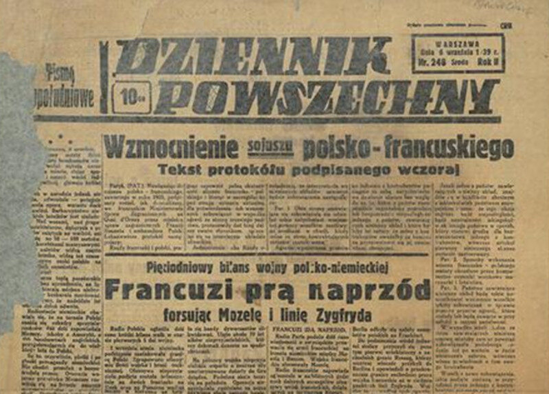 "Dziennik Powszechny" z 6 września Francuska ofensywa, niestety tylko na papierze.