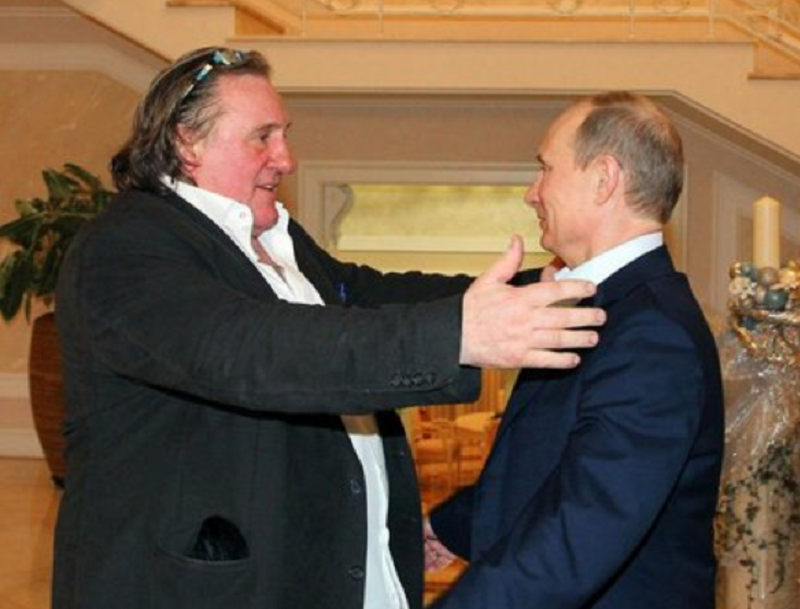 Gerard Depardieu i Władimir Putin w Soczi w 2013 r.
