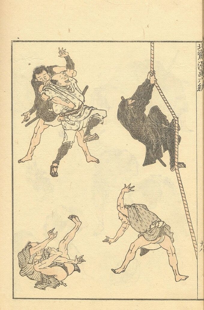 Interpretacja działań i wyglądu ninja - rys. Hokusai Katsushika (1760-1849)