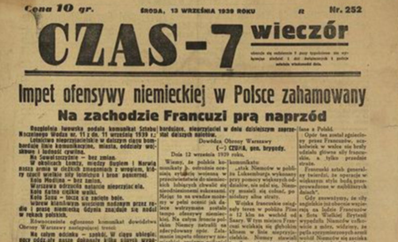 "Czas-7", 13 września Niemal dwa tygodnie po rozpoczęciu niemieckiej ofensywy dziennikarze "Czasu" nadal widzieli szansę na zwycięstwo. Niestety Francuzi nie parli naprzód. 12 września w Abbeville podjęli decyzję o porzuceniu Polski i wstrzymaniu działań zbrojnych przeciwko Niemcom.