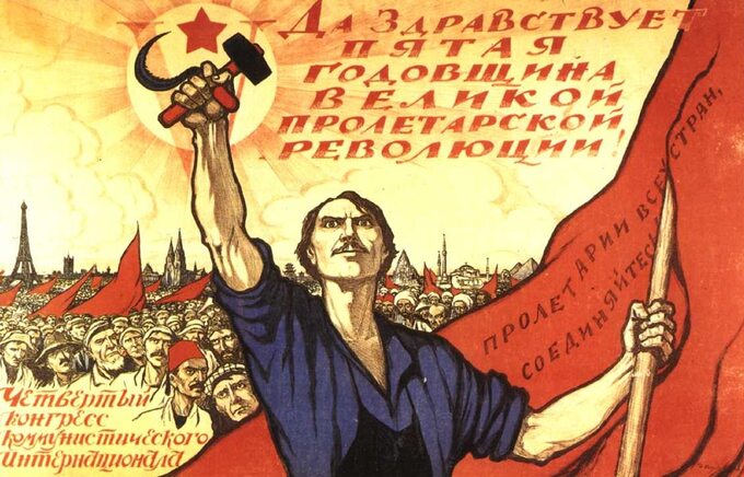 Komunistyczny plakat wzywający do rewolucji