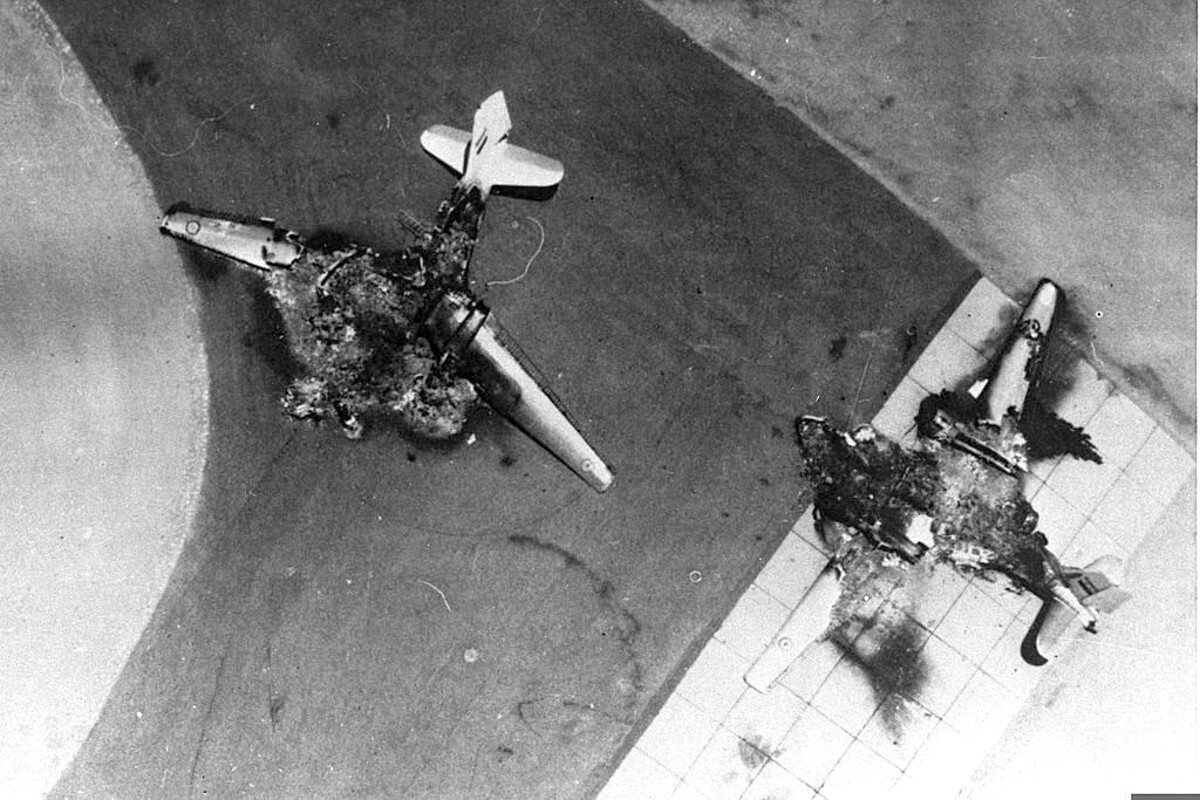 Zniszczone samoloty egipskie w wojnie sześciodniowej