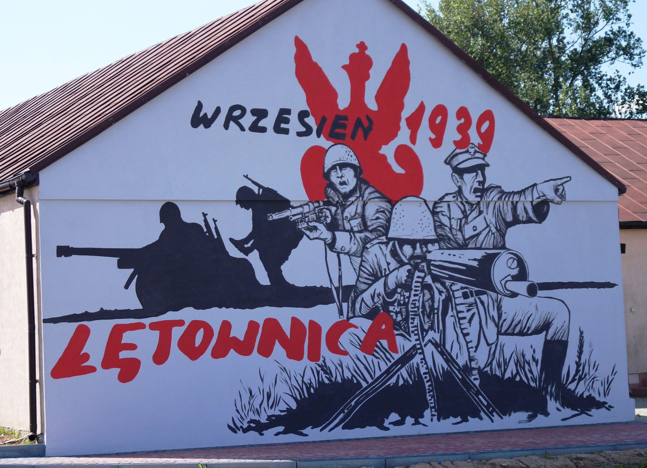 Mural w Łętownicy upamiętniający walki z września 1939 r.