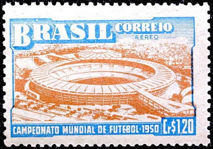 Pamiątkowy brazylijski znaczek z 1950 r.
